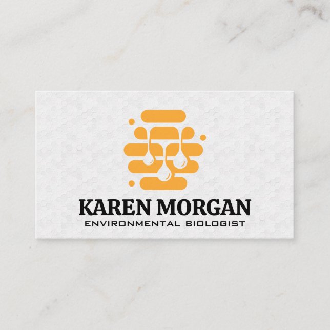 Bee | Honeycomb Drip  Business Card (Front)
