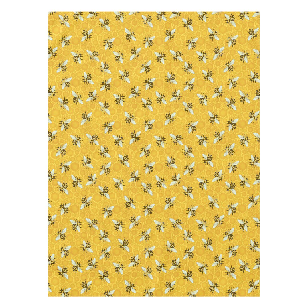 Bee Honeycomb Honeybee Beehive Pattern Party Tablecloth | Zazzle