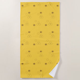 Bee Honeycomb Print Beach Towel