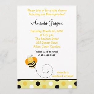 Bee Hop Bumble Bee Baby Shower Invitation 5x7