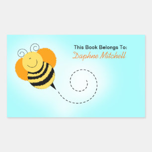Bee Hop Bumble Bee Custom Book Plate Sticker