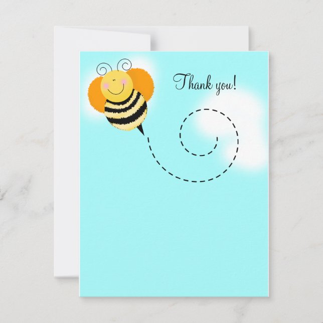 Bee Hop Bumble Bee Flat Thank you card 4x5 (Front)