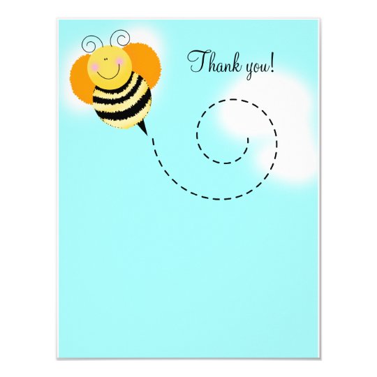Bee Hop Bumble Bee Flat Thank you card 4x5