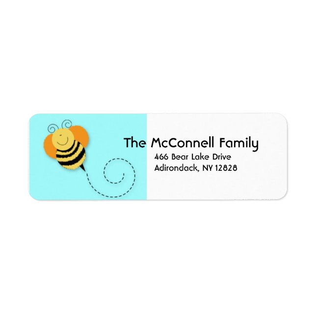 BEE HOP BUMBLE BEE PRINTABLE ADDRESS LABELS (Front)