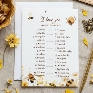 Bee How old was the bride Shower Game Card