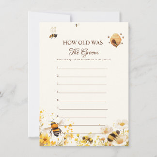 Bee How old was the Groom Shower Game Card