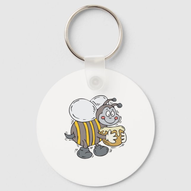 bee hugging honey key ring (Front)