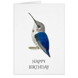 Bee Hummingbird Birthday Card