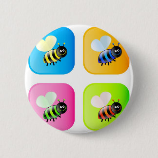 Bee Icons 6 Cm Round Badge