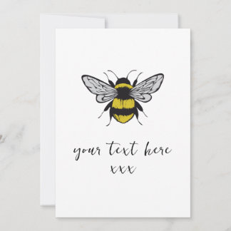 Bee Illustration – add your own text Invitation