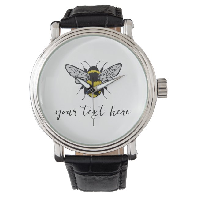 Bee Illustration – add your own text  Watch (Front)