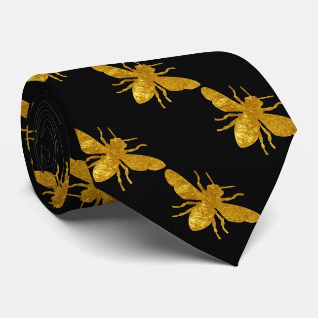 Bee in Gold Tie (Rolled)