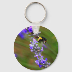 Bee in Lavender Key Ring