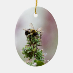 Bee in Pink and Mint Ceramic Tree Decoration