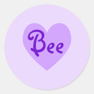 Bee in Purple Classic Round Sticker