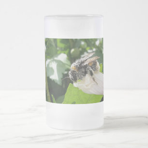 Bee in summer frosted glass beer mug