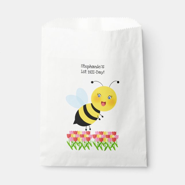 Bee in Tulip Garden Favour Bags (Front)