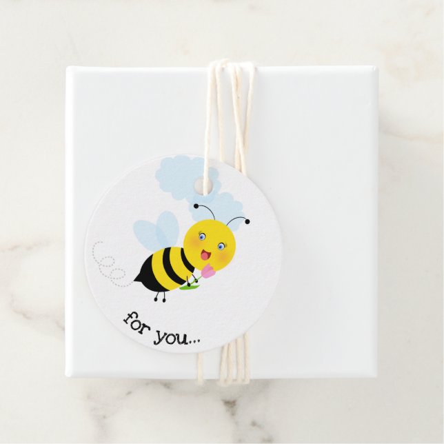 Bee in Tulip Garden Favour Tags (In Situ)