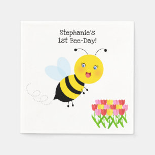 Bee in Tulip Garden Napkin