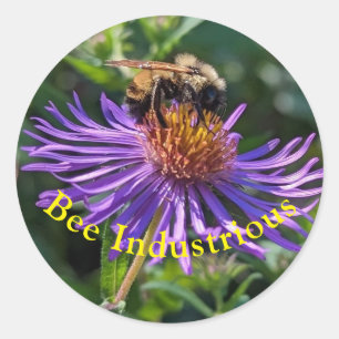 Bee Industrious Classic Round Sticker