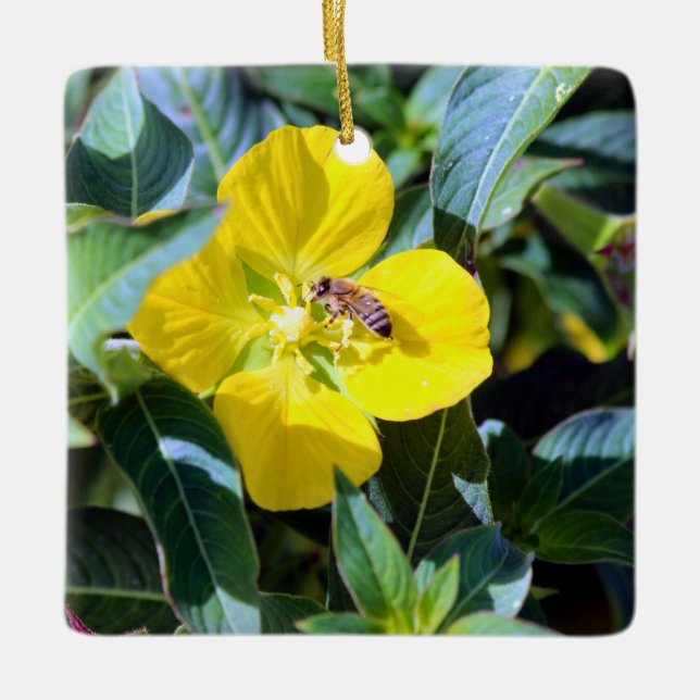 Bee-ing Productive Ceramic Ornament (Front)