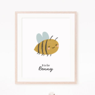 Bee Initial Letter Nursery Wall Art