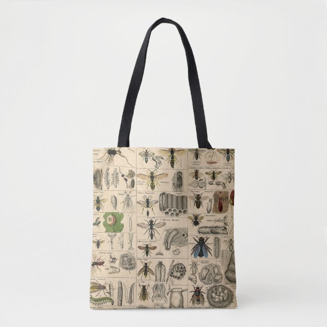 Bee Insect Bug Wasp Natural History Bees Tote Bag (Front)
