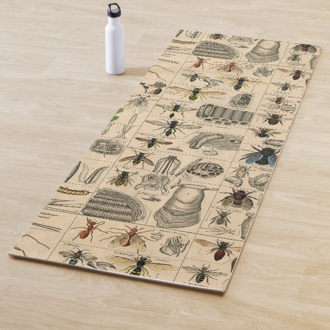 Bee Insect Bug Wasp Natural History Bees Yoga Mat (In Situ)