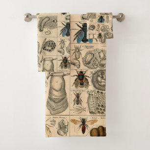 Bee Insect Bug Wasp Natural Nature Bees Painting Bath Towel Set