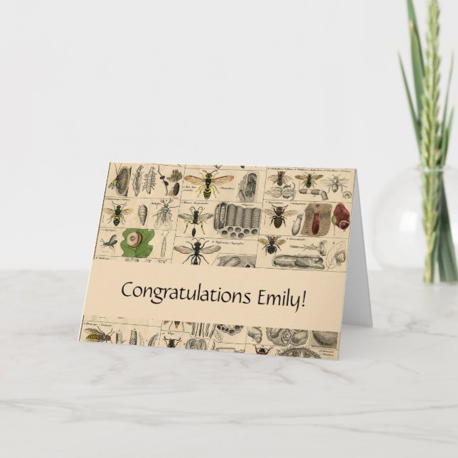 Bee Insect Bug Wasp Natural Nature Bees Painting Card (Front)