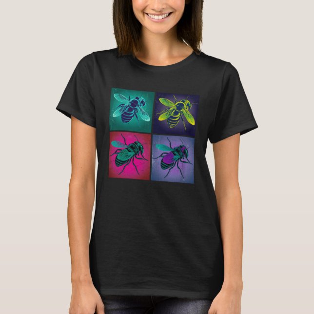 Bee Insect Pop Illustration Colorful Animal Women  T-Shirt (Front)