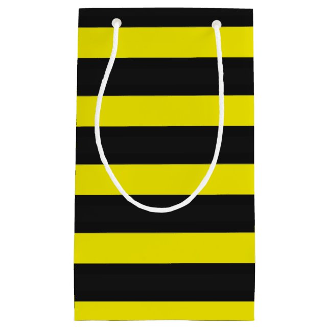 Bee Inspired Black/Yellow Stripes Small Gift Bag (Front)