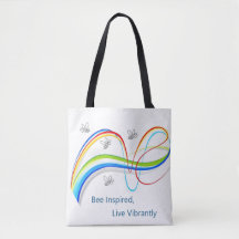 Bee Inspired, Live Vibrantly | Custom Tote Bag