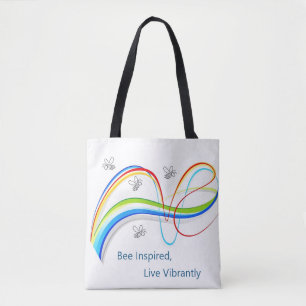 Bee Inspired, Live Vibrantly Custom Tote Bag