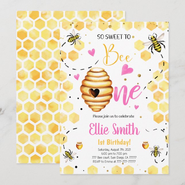 Bee Invitation (Front/Back)