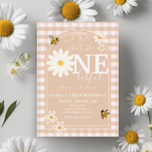 Bee Isn't she ONEderful Daisy First Birthday  Invitation