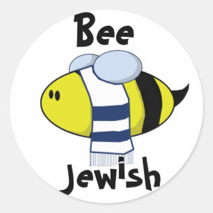 "Bee Jewish" Classic Round Sticker