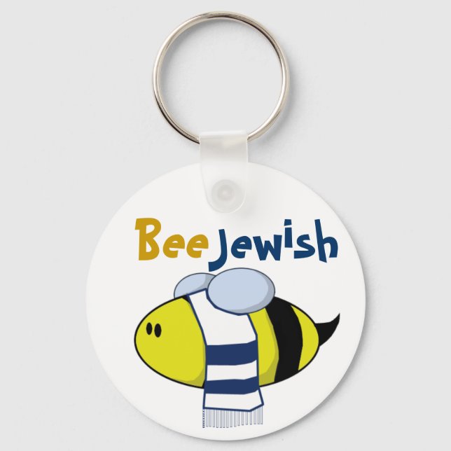 "Bee Jewish" Key Ring (Front)