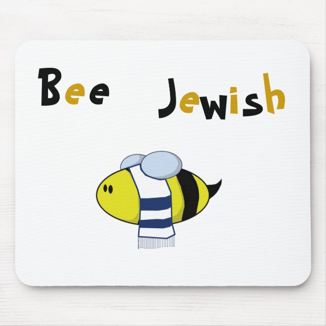 "Bee Jewish" Mouse Mat (Front)