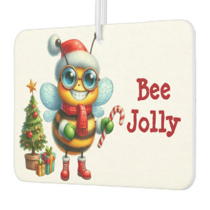 Bee Jolly Christmas Laughing Honeybee Car Air Freshener