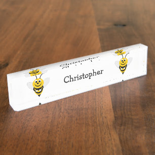 Bee Just Add Name Nameplate