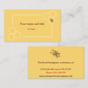 Bee keeper design customisable business card