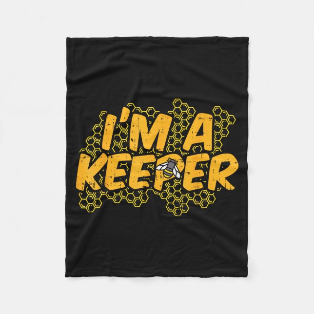 Bee-keeper Funny Beekeeng Pun Humor Honey Aarist G Fleece Blanket (Front)