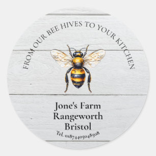 bee keeper marketing produce honey honeycomb classic round sticker