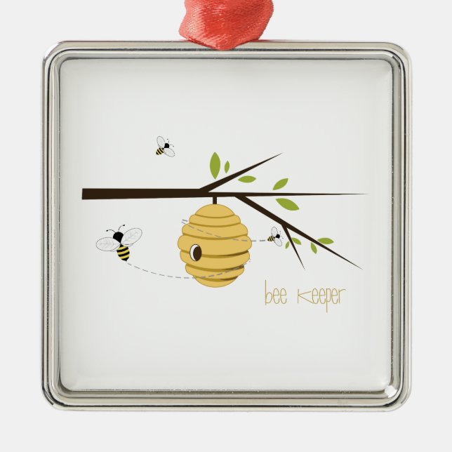 Bee Keeper Metal Tree Decoration (Front)