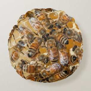 Bee keeping at Arlo's Honey Farm Round Cushion
