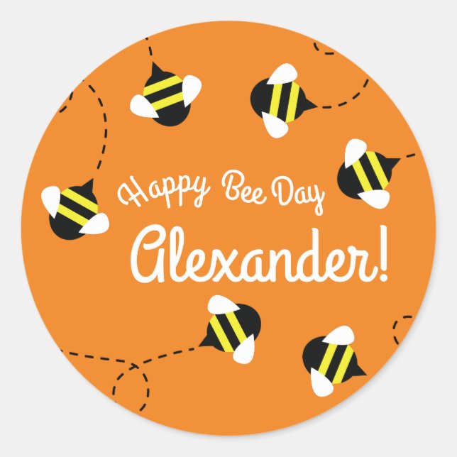 Bee Kid's Birthday Party Beeday Classic Round Sticker (Front)