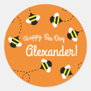 Bee Kid's Birthday Party Beeday Classic Round Sticker