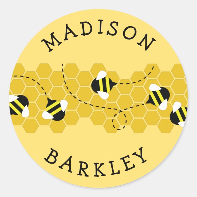 Bee Kid's Cute Beehive Envelope Seal Stickers (Front)