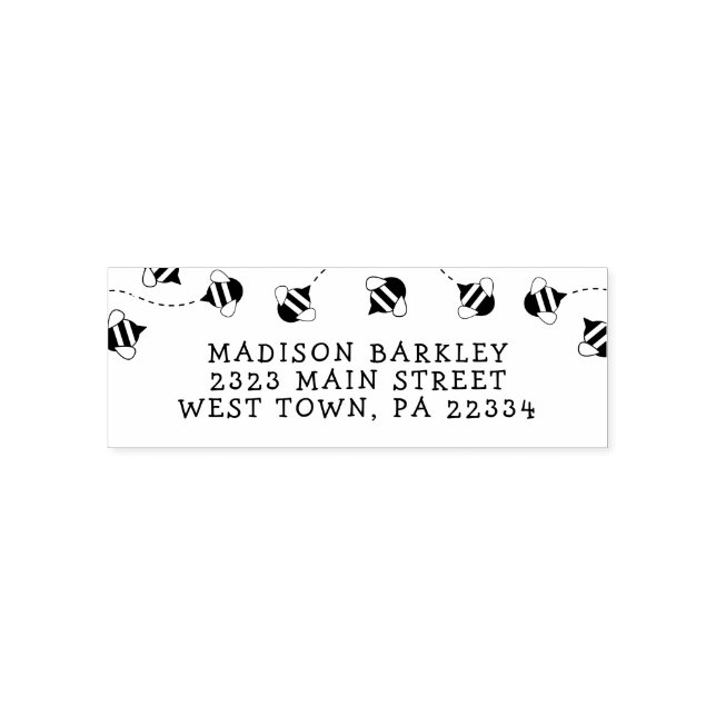 Bee Kid's Cute Beehive Return Address Stamp (Design)